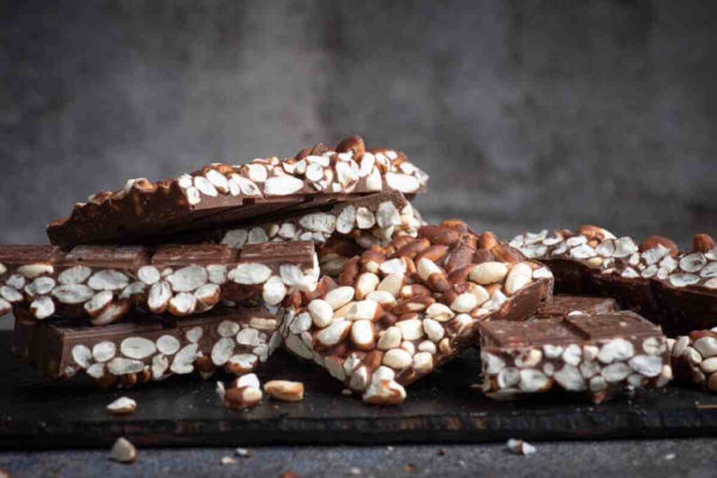 A stack of chocolate rice cakes