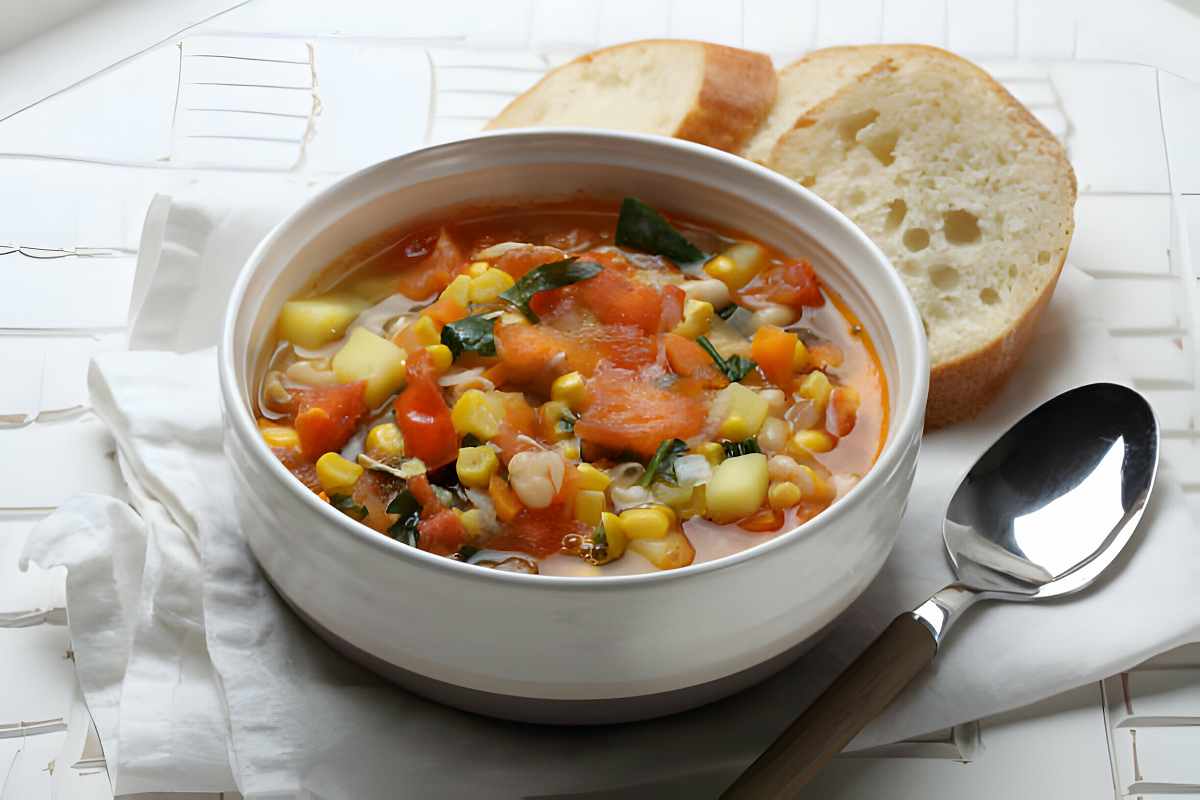 Mary Berry's Vegetable Soup - A bowl of warmth and flavor, featuring a mix of colorful veggies in a savory broth.