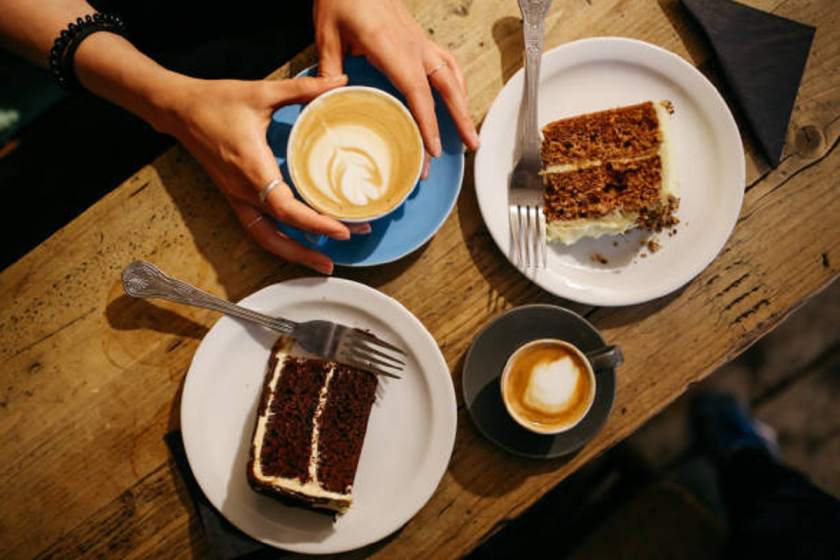 Close-up of Mary Berry's Coffee and Walnut Cake topped with walnuts